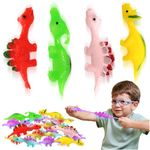 71Nmly Fatidge Toys 30Pcs Slingshot Dinosaur Finger Toys Stretchy Finger Flying Dinosaur Toys Rubber Flying Dinosaur Toys Christmas Eve Box Stocking Fillers Party Fillers Gifts for Kids