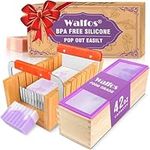 Walfos Silicone Soap Molds, Rectangular soap Molds, Wood Soap Making Supplies - Perfect for soap making, Keto Fat Bomb, Jelly, Dark Chocolate, 2 pack