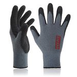 DEX FIT Warm Fleece Winter Gloves NR450, Comfort Spandex Stretch Fit, Power Grip, Thin & Lightweight, Durable Water-Based Nitrile Coating, Machine Washable, Grey 9 (L) 3 Pairs