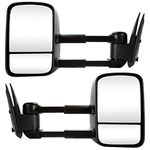 AutoShack Driver and Passenger Towing Mirrors Manual Black Textured Non-Heated Manual Folding Pair of 2 Replacement for Chevrolet Silverado 1500 Classic GMC Yukon 1999-2007 Sierra 1500 KAPGM1320416PR