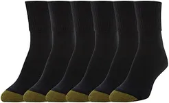 Gold Toe Women's Turn Cuff Socks (Pack of 6) Socks, Black, Shoe Size 6-9/Sock Size 9-11