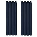 Deconovo Solid Thermal Insulated Curtains Eyelet Blackout Curtains for Bedroom 46 x 72 Inch Navy Blue One Pair