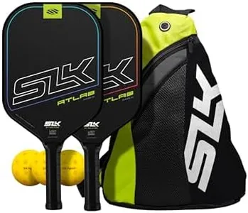 Selkirk Sport Atlas Max Pickleball Paddle Bundle | Featuring Raw Carbon Fiber Face & Rev-Control Polymer Core | Complete Set with 2 Paddles, 3 Hybrid+ Balls, and SLK Sling Bag