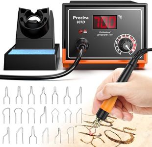 Wood Burning Kit, Preciva 937D Pyrography WoodBurning Toolset with Digital Display, 25W DIY Engraver with 20 Soldering Tips, 250-700℃ Temperature Adjustable, Fast Heating for Craving Craft