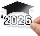 120 x Class of 2026 Stickers with Cap, Black Foil Graduation Thank You Labels for Favors Gifts or Envelope Seals, 2026 Graduation Party Favors Stickers, 2 Inch in Width (Black Foil)