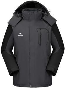 CAMELSPORTS Mens Winter Jacket Waterproof Warm Snow Ski Jackets Faux Fur Fleece Rain Coats with Removable Hood