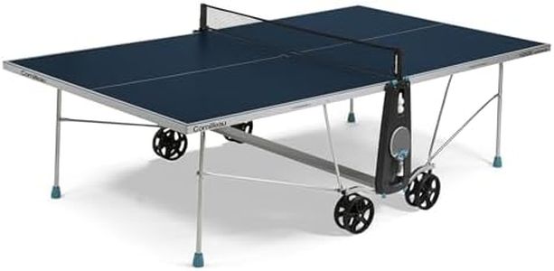 CORNILLEAU 100X Outdoor Tischtennisplatte - Klappbar - Wetterfest - 4 mm Melaminharzplatte -Tischtennistisch für draußen - TÜV geprüft - Blau