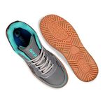 AIVIN Clash Badminton Shoes for Men, Rubber Sole with PVC Synthetic Leather Upper and mesh for Sports, Badminton, Volleyball, Squash, and Table Tennis Light Weight Shoes (Green/Grey) UK-11