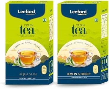 Leeford Combo Pack of Aqua Slim & Lemon with Honey Green Tea | Hibiscus Helps for Weight Management with Refreshing Taste for Better Metabolism and Healthy Life style (30 Bags Each)