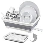 Homeshopa Collapsible Drainer Dish Rack, Dish And Kitchen Utensil Drainer Dinnerware Basket For Kitchen, Portable Foldable Dish Drainer Cutlery Holder Drying Rack