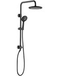 BRIGHT SHOWERS Rain Shower Heads System Including Rainfall Shower Head and Handheld Shower Head with Height Adjustable Holder, Solid Brass Rail and 60 Inch Long Stainless Steel Shower Hose