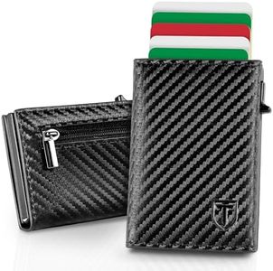 TEEHON Portafoglio Uomo Slim con Chiusura Magnetica & Protezione RFID | Piccolo Pelle Porta Carte di Credito Uomo con Portamonete | Portafogli Uomo Pop-up Carte Scatola Regalo Nero