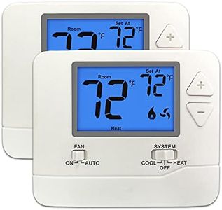 ELECTECK 2 Pack Non-Programmable Digital Thermostat for Home, up to 1 Heat/1 Cool with 4.5 sq. inch Display, Compatible with Single Stage Electrical and Gas/Oil System, White