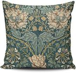 KAQIU Home Decoration Pillowcase Cover Teal Vintage Tulips by William Morris Custom Pillow case Cushion Fashion Chic Double Sided Printed Design Square Size 16x16 Inch