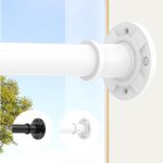 Haryaers Outdoor Curtain Rod 31-144 inch Adjustable Long Spring White Shower Tension Curtain Rod Extra Long Outdoor Rods for Patio Bathroom Windows No Drilling, No Rust
