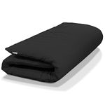 Native Nest Japanese Futon Floor Mattress - Medium Firm Futon Mattress for Adults - Shikibuton - Foldable and Portable Japanese Bed with Premium Cotton Cover (Twin, Black)