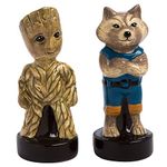 Vandor 55819 Marvel Guardians of the Galaxy Groot and Rocket Sculpted Salt and Pepper Shaker Set, 2" x 4" x 2", Multicolor