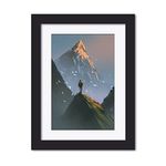 TenorArts Nature Abstract Art Mountain Hiking Painting Framed Wall Painting for Living room Bedroom Office - Wall Paintings/Hangings (12inches x 9inches)