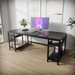 Riyan Luxiwood® Edward Computer Table with Open Storage Made MDF I Large Study Table (X-Large, Brown)