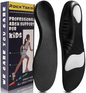 ROCKTAKIN Kids Arch Support Shoe Insoles, Plantar Fasciitis Orthotic Inserts Strong Support for Children's High Arch, Flat Feet Pain Relief, Foot Pronation