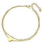 Anklet Heart Ankle Bracelet for Women Gold Plated Chain Anklet