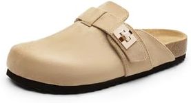 DREAM PAIRS Women's Clogs for Women Mules Cork Footbed Slip-On Shoes with Arch Support,Size 6,Apricot,SDML2406W