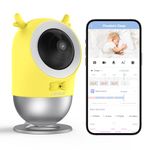 Jeeber Smart 2.5K/4MP Wi-Fi Baby Monitor with AI Sleep Analysis, Covered-face Detection, Lullaby & Nightlight, Night Vision, Crying Detection, Support Smartwatch, APP Control, 2.4GHz WiFi