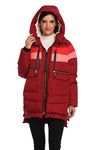 VOGMATE Women's Down Jacket with Hood, Winter Thick Warm Down Jacket, Windproof Coat for Women, L