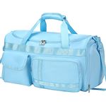 MAXTOP Travel Duffle Bag for Women Carry On Tote Weekender Overnight Bag Large Capacity Duffel Bag with Shoe Compartment,Gym Tote Bag with Dry and Wet Separation, Light Blue, Large Size