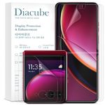 DIACUBE [3+3Pack] For Motorola Razr 40 Ultra, EPU+TPU Anti-Glare Matte Screen Protector, 3 Pack Full Covered Inside + 3 Pack Front Film, Anti-Fingerprint, Self-Healing, Easy Installation with Alignment Applicator