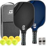 GARYE Pickleball Paddles Set of 2, USAPA Approved Carbon Fiber Pickleball Set, Lightweight Graphite Rackets 2 Pack with 6 Balls, 1 Pickleball Bag for Men and Women