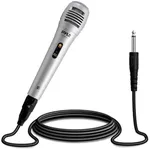 Pyle Wired Dynamic Microphone - Professional Moving Coil Unidirectional Handheld Mic with Built-in Acoustic Pop Filter, Rugged Construction, Steel Mesh Grill, 6.5 ft XLR Audio Cable Wire - PDMIK1