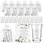 Uiifan 100 Sets Wedding Favors for Guests Acrylic Wedding Short Glasses Cheers to Love Clear Shot Glasses Wedding Wine Glasses with Thank You Cards Organza Bags for Wedding Party Souvenirs Gifts