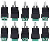 Taapsee RCA Plugs for Speaker Wire,RCA to AV Screw Terminal Connector, Phono RCA Male Plug Solderless Converter Audio/Video Speaker Wire Connectors Solderless Adapter(10 Pack)