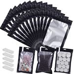 150 PCS-6x9 Reclosable Mylar Bags Black for Food Storage, Resealable Mylar Bag with Clear Window for Small Businesses, Smell Proof Aluminum Foil Ziplock Edible Packaging Bag for Candies
