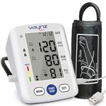 VAYNZ Blood Pressure Monitors CE Approved UK - Smart Voice Upper Arm Automatic Electronic Blood Pressure Machine for Home use 22-42cm Large Cuff Blood-Pressure Monitor 2x99 Memory Storage - White