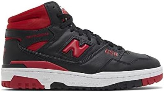 New Balance Men's 650 Sneakers, Black/Red/White, 8.5 UK