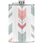 Hip Flasks for Liquor for Men,Vintage Style Feather Arrow,Stainless Steel Leakproof Flask with Funnel Flask