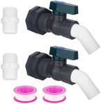 2 Pack Rain Barrel Spigot, 3/4" NPT Water Barrel PVC Garden Diverter Kit with Bulkhead Fitting PVC Faucet Spigot Quarter Turn Ball Valve Spigot for Water Tanks, Aquariums, Tubs, Pool, Garden Barrel