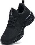 FefiYo Men's Running Shoes Non Slip Lightweight Breathable Air Althetic Tennis Walking Jogging Sneakers Black 8