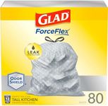 Glad ForceFlexPlus Tall Kitchen Drawstring Trash Bags - Unscented -13 Gallon - 80 Count