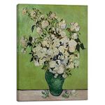 Wieco Art A Vase of Roses Canvas Prints Wall Art by Van Gogh Classic Artwork Famous Oil Paintings Reproduction on Canvas for Bedroom Home Decor Modern Wrapped Flowers Pictures