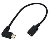 USB C to Micro USB Cable, Qaoquda 90 Degree USB Type C (USB-C) Male to Micro USB Female Adapter Converter Charging Cable for MacBook Pro, Laptop, Android Devices(Only for Charging) (90 Degree TypeC M to Micro F)