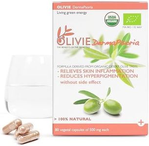 Organic Olive Leaf Extract Supplement for Women and Men by OLIVIE | DermaPsoria Supplement for Psoriasis, Eczema, Hyperpigmentation | Olive Oil Capsules | Antioxidant Polyphenols | 80 Vegetal Capsules