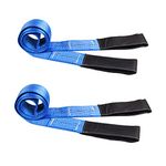 CarBole 1.8m x 5cm Sling Lifting with Flat Loop, 2 Pack Strong Heavy Duty Duplex Polyester Sangbing Lift Sling Strap Strop, Max Breaking Strength 9000lbs, Working Charge 3000lbs (Blue)