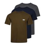 DKNY Men's Giants T-Shirt, Olive/Charcoal/Navy, L (Pack of 3)