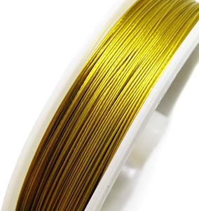 Roll of 60 Meters Golden Tigertail Beading Wire 0.45mm ~Jewelry Findings~