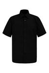 G-Style USA Men's Regular Fit Short Sleeve Solid Color Dress Shirts, Black, Large / 16-16.5" Neck