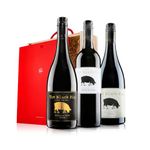 Virgin Wines - The Black Pig Red Wine Trio in Wooden Gift Box - 3 Bottles (75cl)