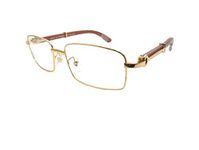 RSINC Full-Rim Wood Frame/Eyeglass/Spectacle, Optical, for Men and Women, Modern, Unisex, Business, Collage, Fashion, School, Ladies, Sports, Golden-Cart-Fullrim CART-2 A2